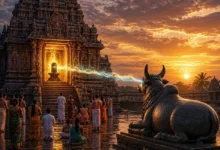 शिवमंदिर में नंदी, शिवलिंग के सामने, द्वारपाल की भूमिका