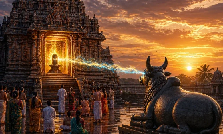 शिवमंदिर में नंदी, शिवलिंग के सामने, द्वारपाल की भूमिका