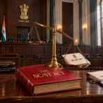 एससी-एसटी एक्ट के प्रावधान के तहत अदालती आपराधिक प्रक्रिया और न्याय के तराजू के पलड़ों की असामान्य स्थिति के जरिए विधायी असंतुलन को दर्शाया गया है।